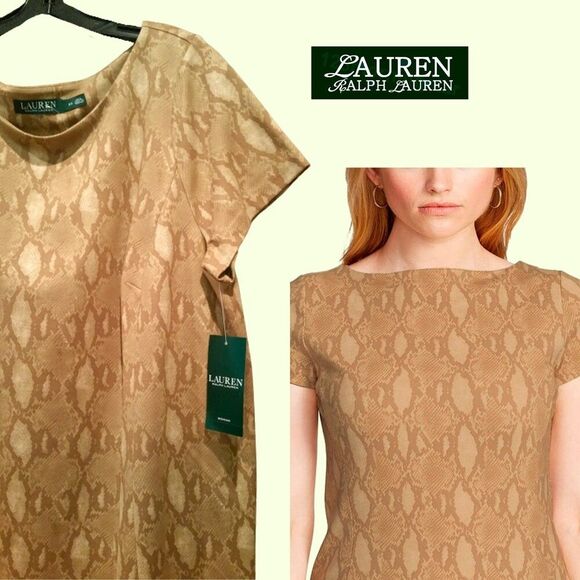 Lauren Ralph Lauren NEW Old Money Python Snake Sheath Dress - Picture 3 of 10